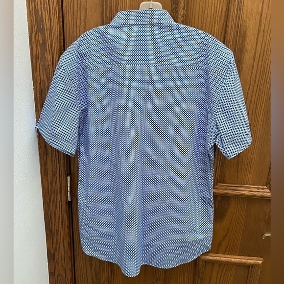 Spazio Slim Fit Short Sleeve Button Down Shirt L - Picture 3 of 6